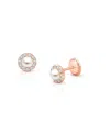 Tiny Blessings Girls' 14k Gold Cultured Pearl Halo Studs Screw Back Earrings - Baby, Little Kid, Big Kid In K Rose Gold