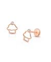 Tiny Blessings Girls' 14k Gold Cupcake Cutie Studs Screw Back Earrings - Baby, Little Kid, Big Kid In K Rose Gold
