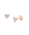 Tiny Blessings Girls' 14k Gold Dearest Heart Studs Screw Back Earrings - Baby, Little Kid, Big Kid In K Rose Gold