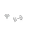 Tiny Blessings Girls' 14k Gold Dearest Heart Studs Screw Back Earrings - Baby, Little Kid, Big Kid In K White Gold