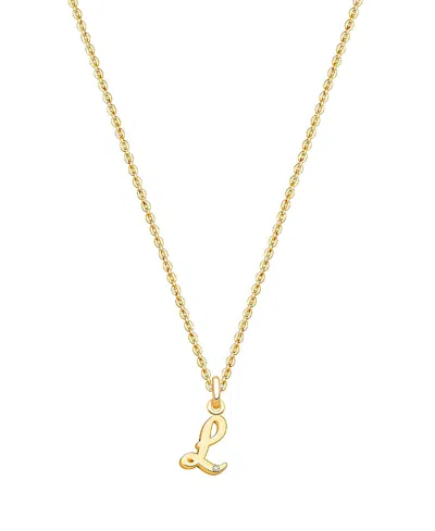 Tiny Blessings Kids' Girls 14k Gold Diamond Initial 13-14 Necklace - Children In K Gold - L