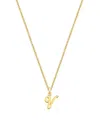 Tiny Blessings Kids' Girls 14k Gold Diamond Initial 13-14 Necklace - Children In K Gold - V