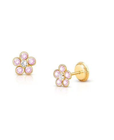Tiny Blessings Kids' Girls' 14k Gold Flower Studs Screw Back Earrings