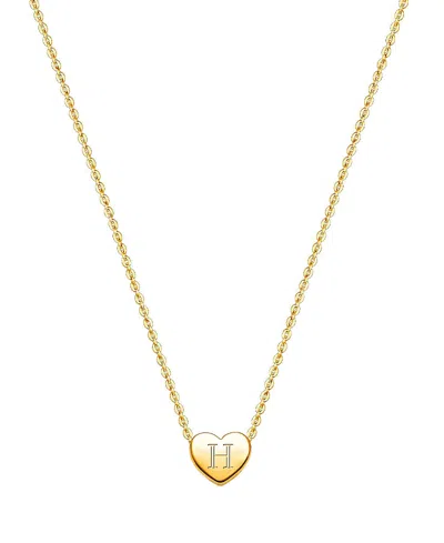 Tiny Blessings Kids' Girls' 14k Gold Mini Sliding Heart & Engraved Initial 13-14 Necklace - Children In K Gold - H