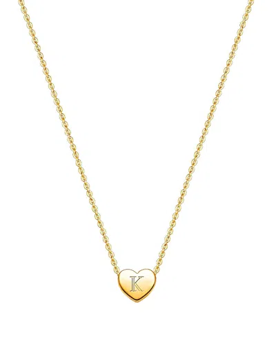 Tiny Blessings Kids' Girls' 14k Gold Mini Sliding Heart & Engraved Initial 13-14 Necklace - Children In K Gold - K