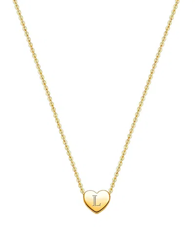 Tiny Blessings Kids' Girls' 14k Gold Mini Sliding Heart & Engraved Initial 13-14 Necklace - Children In K Gold - L