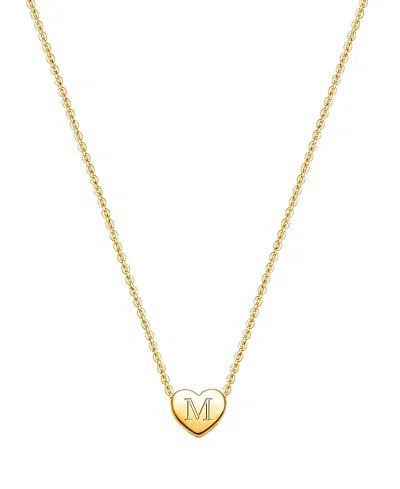 Tiny Blessings Kids' Girls' 14k Gold Mini Sliding Heart & Engraved Initial 13-14 Necklace - Children In K Gold - M