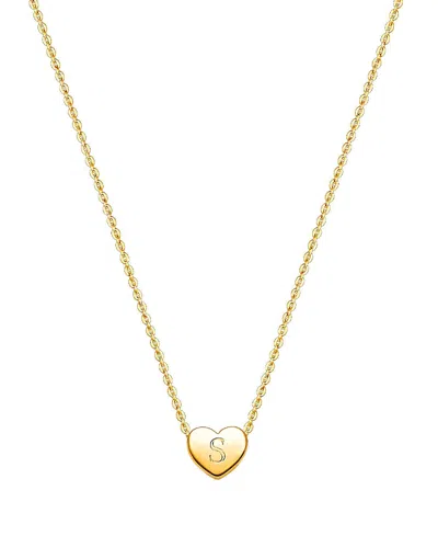 Tiny Blessings Kids' Girls' 14k Gold Mini Sliding Heart & Engraved Initial 13-14 Necklace - Children In K Gold - S