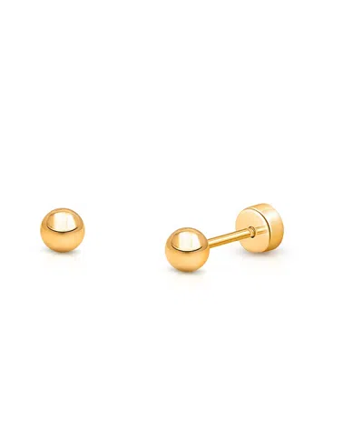 Tiny Blessings Girls' 14k Gold On Titanium Classic Round Stud Earrings - Baby, Little Kid, Big Kid