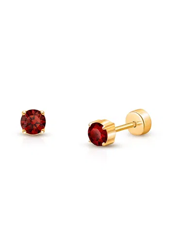 Tiny Blessings Girls' 14k Gold On Titanium Crystal Birthstone Stud Earrings - Baby, Little Kid, Big Kid