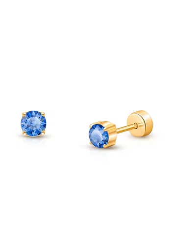 Tiny Blessings Girls' 14k Gold On Titanium Crystal Birthstone Stud Earrings - Baby, Little Kid, Big Kid