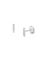 Tiny Blessings Girls' 14k Gold Pave Bar Studs Screw Back Earrings - Baby, Little Kid, Big Kid In K White Gold