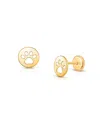 Tiny Blessings Girls' 14k Gold Paw Print Stud Earrings - Baby, Little Kid, Big Kid In K Yellow Gold