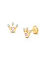 Tiny Blessings Girls' 14k Gold Princess At Heart Studs Screw Back Earrings - Baby, Little Kid, Big Kid In K Yellow Gold