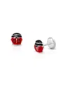 Tiny Blessings Girls' 14k Gold Red Lil' Ladybug Studs Screw Back Earrings - Baby, Little Kid, Big Kid In K White Gold