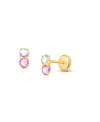 Tiny Blessings Girls' 14k Gold Shimmer Drop Studs Screw Back Earrings - Baby, Little Kid, Big Kid In K Yellow Gold