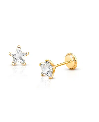 Tiny Blessings Kids' Girls' 14k Gold Shining Star Studs Screw Back Earrings