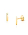 Tiny Blessings Girls' 14k Gold Simple Elegance Bar Stud Earrings - Baby, Little Kid, Big Kid In K Yellow Gold