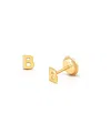 Tiny Blessings Girls' 14k Gold Tiny Initial Studs Screw Back Earrings - Baby, Little Kid, Big Kid In K Gold - B