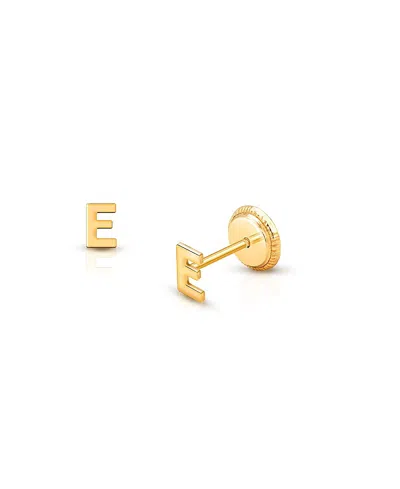 Tiny Blessings Girls' 14k Gold Tiny Initial Studs Screw Back Earrings - Baby, Little Kid, Big Kid In K Gold - E