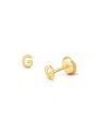 Tiny Blessings Girls' 14k Gold Tiny Initial Studs Screw Back Earrings - Baby, Little Kid, Big Kid In K Gold - G