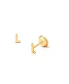 Shop Tiny Blessings Girls' 14k Gold Tiny Initial Studs Screw Back Earrings - Little Kid, Big Kid In K Gold - L