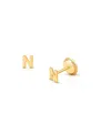 Tiny Blessings Girls' 14k Gold Tiny Initial Studs Screw Back Earrings - Baby, Little Kid, Big Kid In K Gold - N