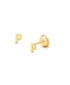 Tiny Blessings Girls' 14k Gold Tiny Initial Studs Screw Back Earrings - Baby, Little Kid, Big Kid In K Gold - P