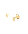 Tiny Blessings Girls' 14k Gold Tiny Initial Studs Screw Back Earrings - Baby, Little Kid, Big Kid In K Gold - V