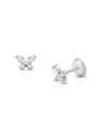 Tiny Blessings Girls' 14k Gold Tiny Marquise Butterfly Studs Screw Back Earrings - Baby, Little Kid, Big Kid In K White Gold