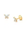 Tiny Blessings Girls' 14k Gold Tiny Marquise Butterfly Studs Screw Back Earrings - Baby, Little Kid, Big Kid In K Yellow Gold