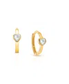 Tiny Blessings Kids' Children's 14k Gold True Love Clear Heart Girls' Huggie Hoop Earrings In K Yellow Gold