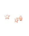 Tiny Blessings Girls' 14k Gold Wish Upon A Star Studs Screw Back Earrings - Baby, Little Kid, Big Kid In K Rose Gold