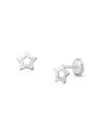 Tiny Blessings Girls' 14k Gold Wish Upon A Star Studs Screw Back Earrings - Baby, Little Kid, Big Kid In K White Gold