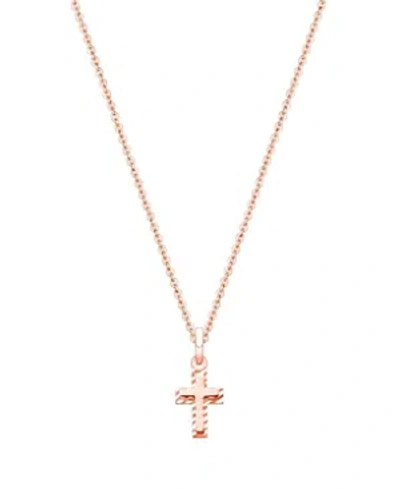 Tiny Blessings Girls' 14k Gold/rose Gold Beautifully Beveled Cross 13-14 Necklace - Baby, Little Kid, Big Kid