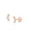 Tiny Blessings Girls' 14k Lucky Stars Studs Screw Back Earrings - Baby, Little Kid, Big Kid In K Rose Gold