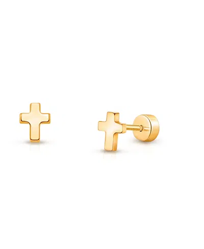 Tiny Blessings Girls' 14k On Titanium Golden Cross Stud Earrings - Baby, Little Kid, Big Kid