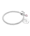 Tiny Blessings Girls' Sterling Silver 3mm Beads & Engraved Initial 5.25 Bracelet - Children In Silver - A