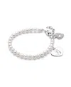 Tiny Blessings Kids' Girls Sterling Silver 4mm Cultured Pearls & Engraved Initial 6.25 Bracelet - Children In Silver - G
