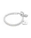 Tiny Blessings Kids' Girls Sterling Silver 4mm Cultured Pearls & Engraved Initial 6.25 Bracelet - Children In Silver - K
