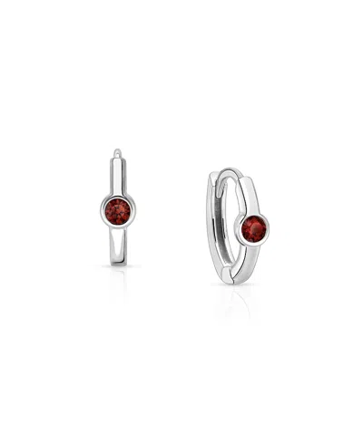 Tiny Blessings Kids' Girls' Sterling Silver 9mm Birthstone Huggie Hoops Earrings