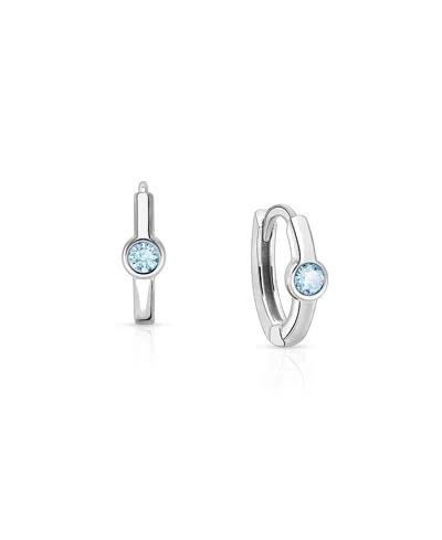 Tiny Blessings Kids' Girls' Sterling Silver 9mm Birthstone Huggie Hoops Earrings