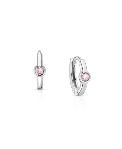 Tiny Blessings Kids' Girls' Sterling Silver 9mm Birthstone Huggie Hoops Earrings
