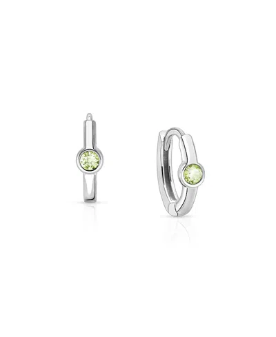 Tiny Blessings Kids' Girls' Sterling Silver 9mm Birthstone Huggie Hoops Earrings
