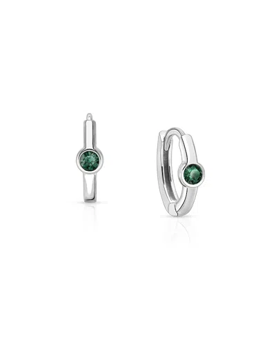 Tiny Blessings Kids' Girls' Sterling Silver 9mm Birthstone Huggie Hoops Earrings