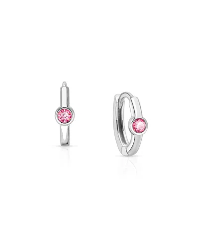 Tiny Blessings Kids' Girls' Sterling Silver 9mm Birthstone Huggie Hoops Earrings