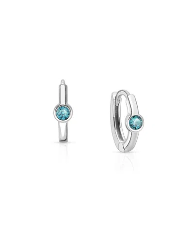 Tiny Blessings Kids' Girls' Sterling Silver 9mm Birthstone Huggie Hoops Earrings