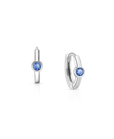 Tiny Blessings Kids' Girls' Sterling Silver 9mm Birthstone Huggie Hoops Earrings