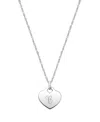 Tiny Blessings Kids' Girls' Sterling Silver Baby Heart & Engraved Initial 13-14 Necklace - Children In Silver - C