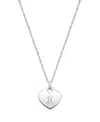 Tiny Blessings Kids' Girls' Sterling Silver Baby Heart & Engraved Initial 13-14 Necklace - Children In Silver - H